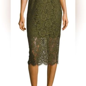DVF olive lace skirt, size 2